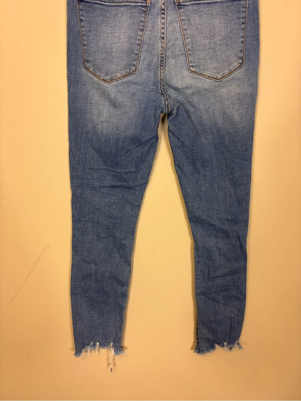 Abercrombie & Fitch Light Blue High Rise Distressed Skinny Ankle Jeans 4